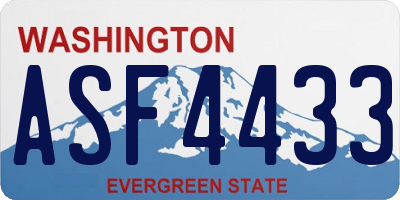 WA license plate ASF4433