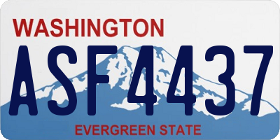 WA license plate ASF4437