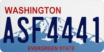 WA license plate ASF4441
