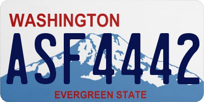 WA license plate ASF4442