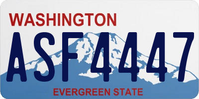WA license plate ASF4447