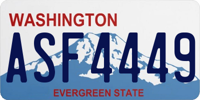 WA license plate ASF4449