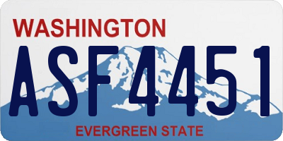 WA license plate ASF4451