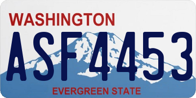 WA license plate ASF4453