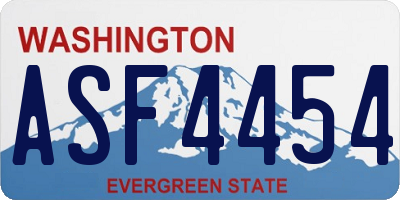 WA license plate ASF4454