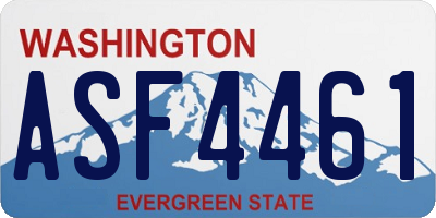 WA license plate ASF4461