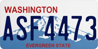 WA license plate ASF4473