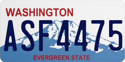 WA license plate ASF4475