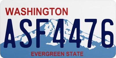 WA license plate ASF4476