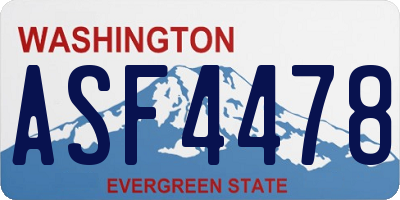 WA license plate ASF4478