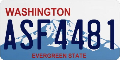WA license plate ASF4481