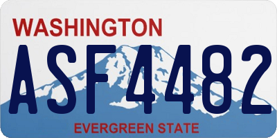 WA license plate ASF4482