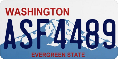 WA license plate ASF4489