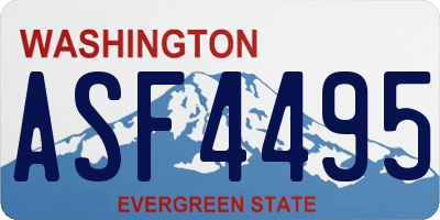 WA license plate ASF4495