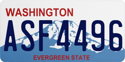 WA license plate ASF4496