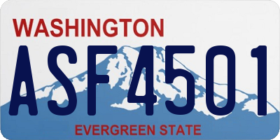 WA license plate ASF4501