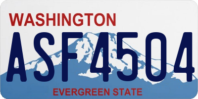 WA license plate ASF4504