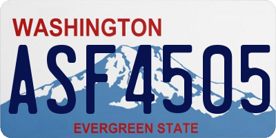 WA license plate ASF4505