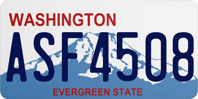 WA license plate ASF4508