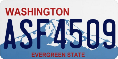 WA license plate ASF4509