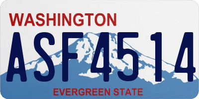 WA license plate ASF4514