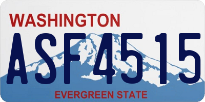 WA license plate ASF4515