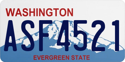 WA license plate ASF4521
