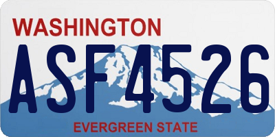 WA license plate ASF4526
