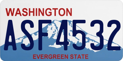 WA license plate ASF4532