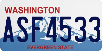 WA license plate ASF4533