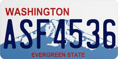 WA license plate ASF4536