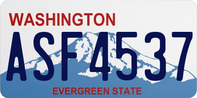 WA license plate ASF4537