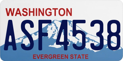WA license plate ASF4538