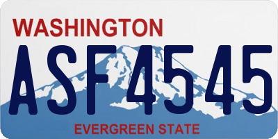 WA license plate ASF4545
