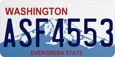 WA license plate ASF4553