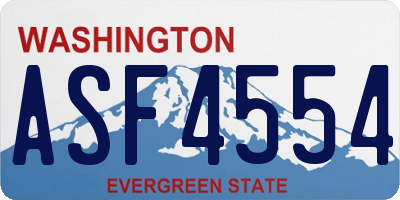 WA license plate ASF4554