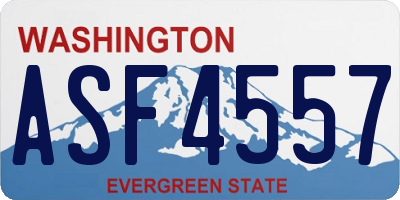 WA license plate ASF4557