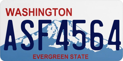 WA license plate ASF4564