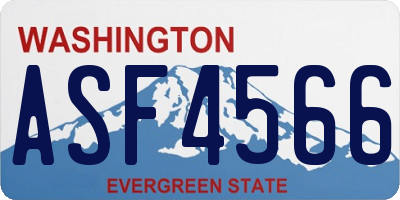 WA license plate ASF4566