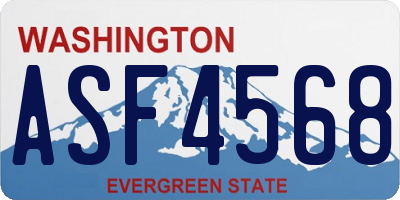 WA license plate ASF4568