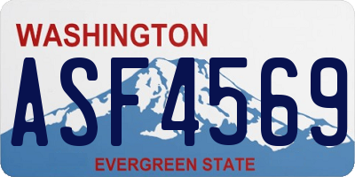 WA license plate ASF4569