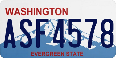 WA license plate ASF4578