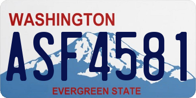 WA license plate ASF4581