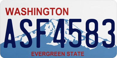 WA license plate ASF4583