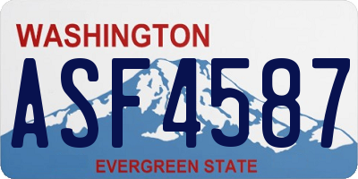 WA license plate ASF4587