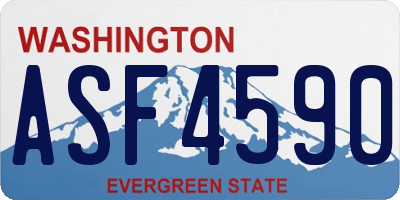 WA license plate ASF4590