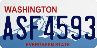 WA license plate ASF4593