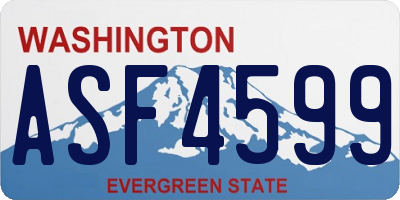 WA license plate ASF4599