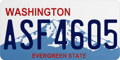 WA license plate ASF4605