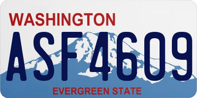 WA license plate ASF4609